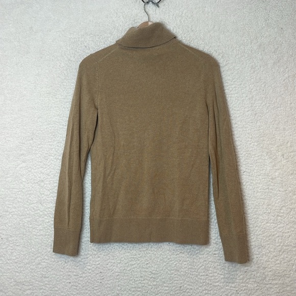 NWT Lands End Women Alpaca Tan Cashmere Longsleeve Turtleneck Sweater Top XSMALL - Picture 5 of 6